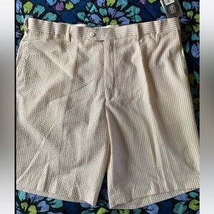 Boccaccio Mens Golf Shorts. Size 42 Khaki Seersucker New
